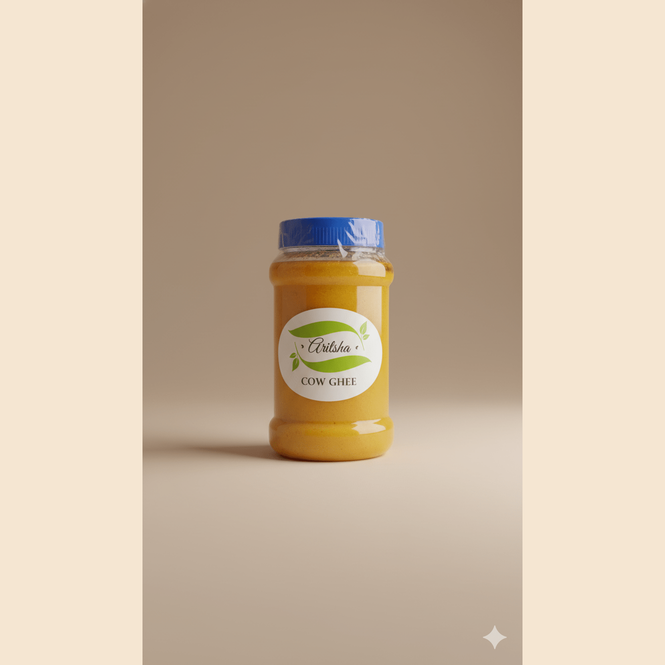 Aritsha Pure Cow Ghee in a jar.
